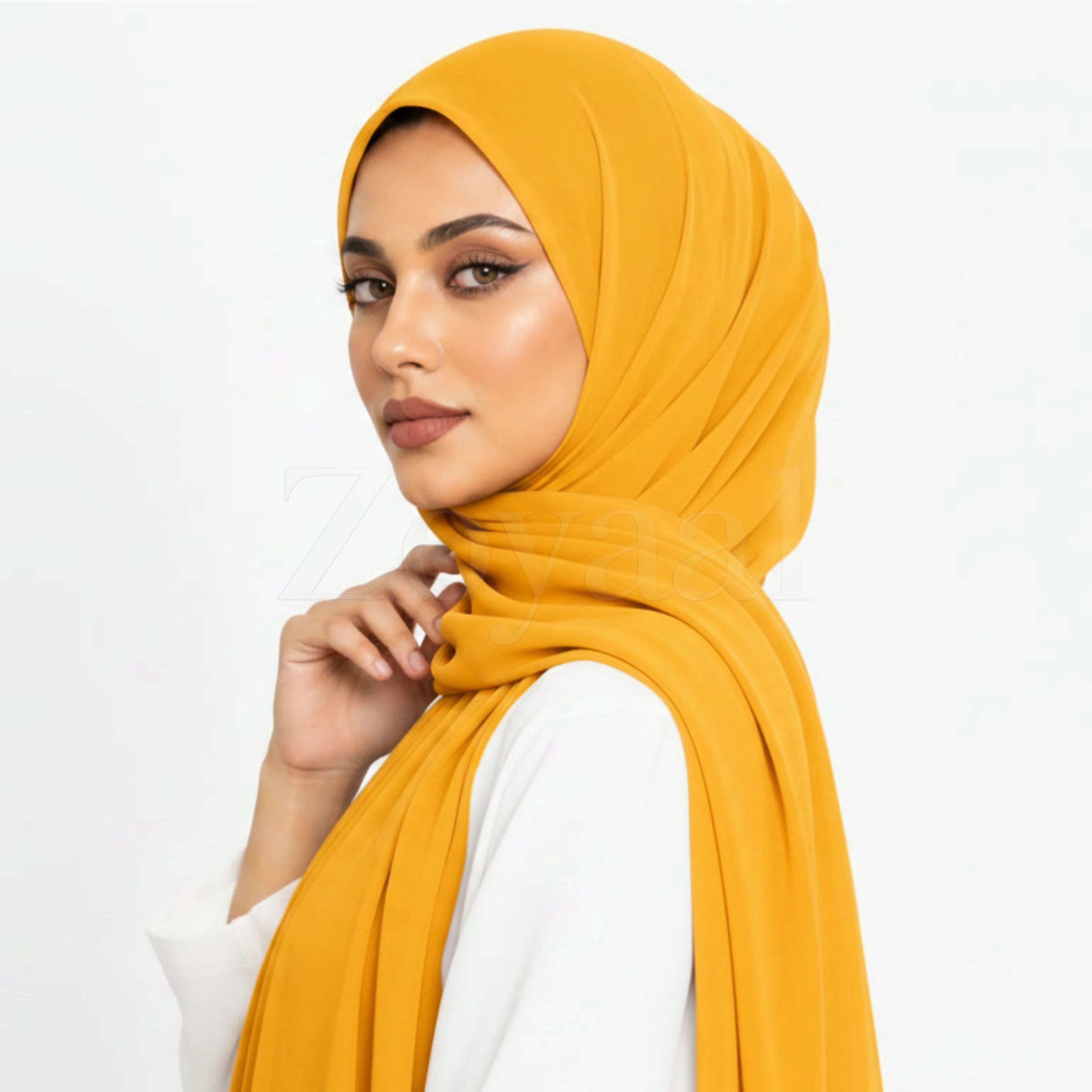 Georgette Hijab - Sunshine Mustard
