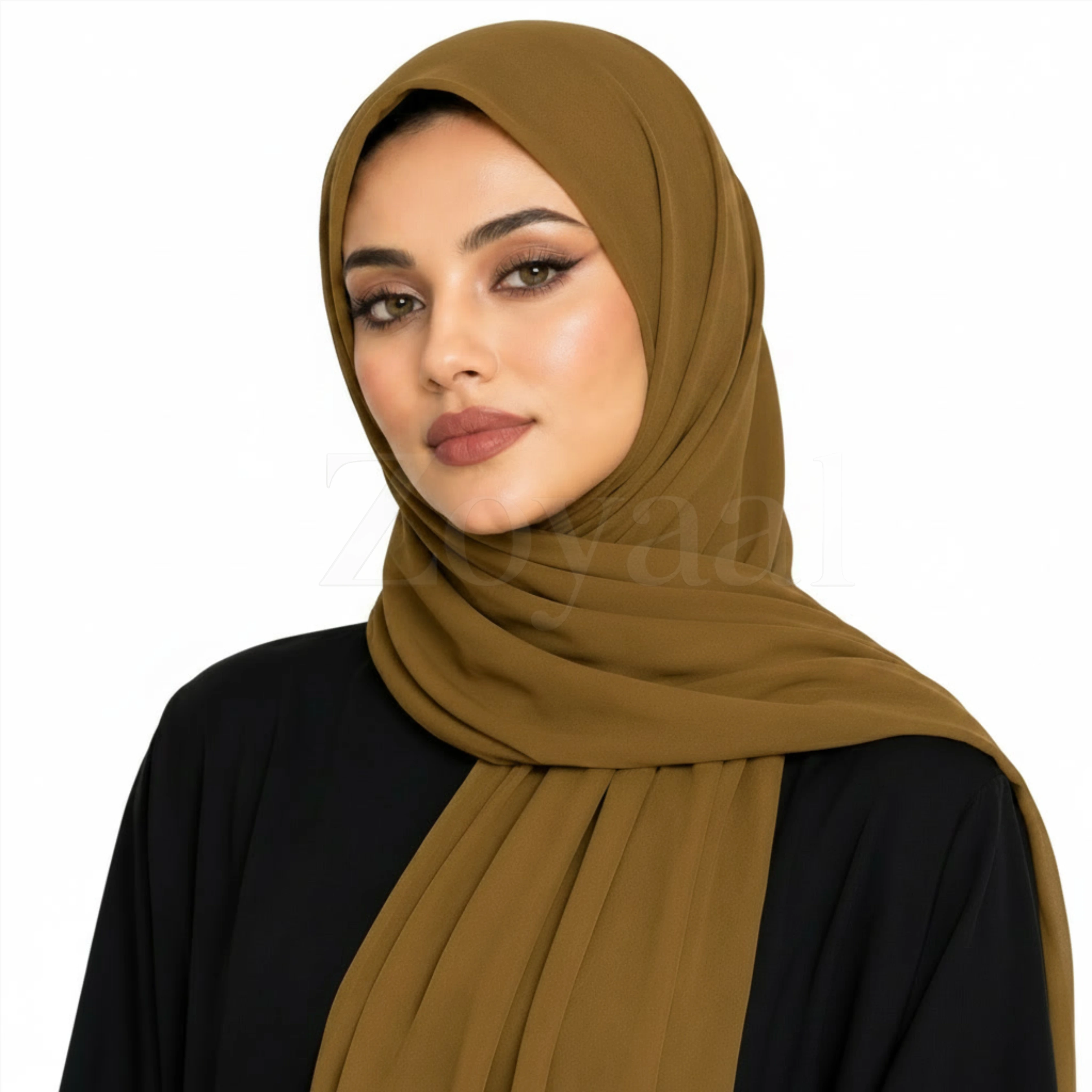 Georgette Hijab - Raw Olive