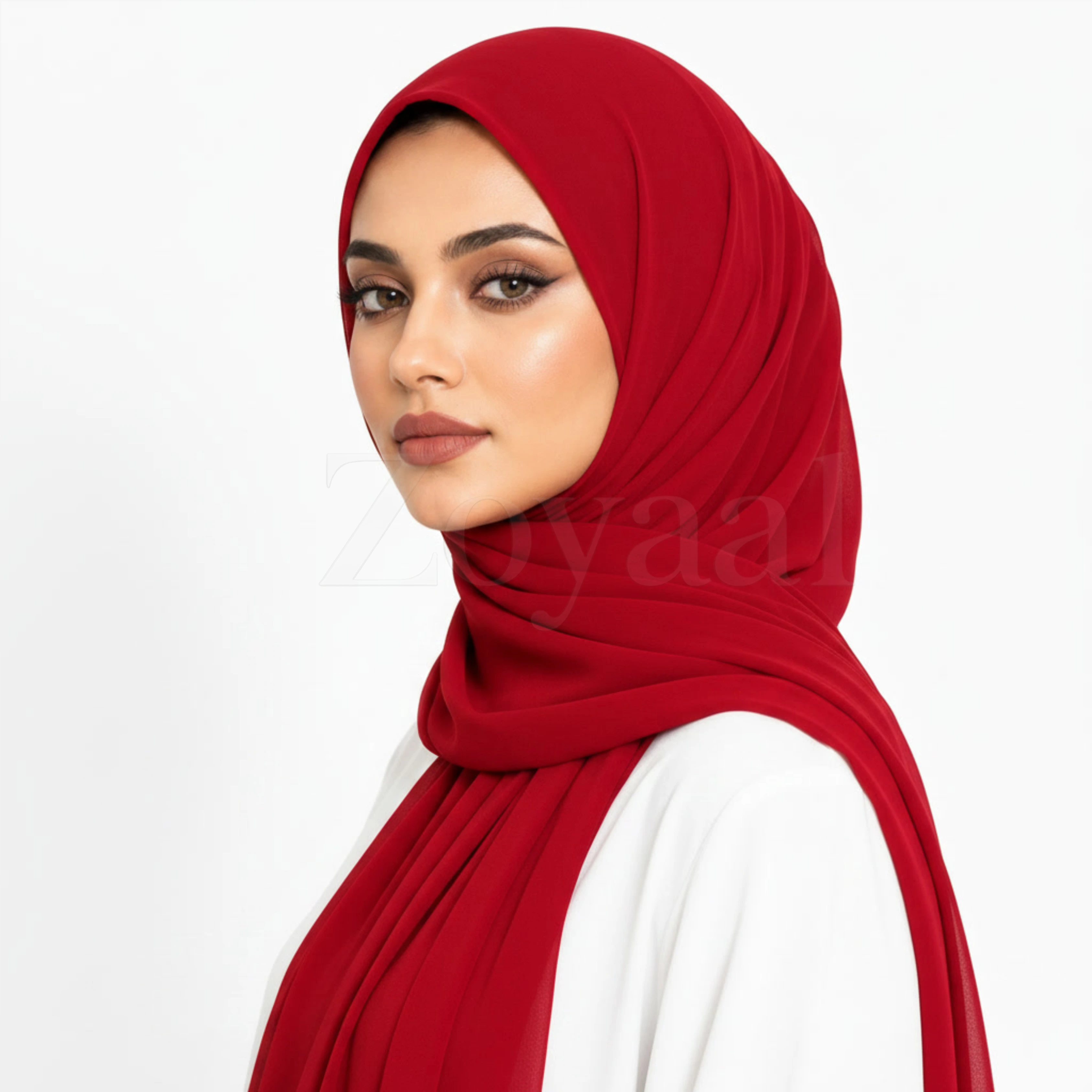 Georgette Hijab - Royal Red
