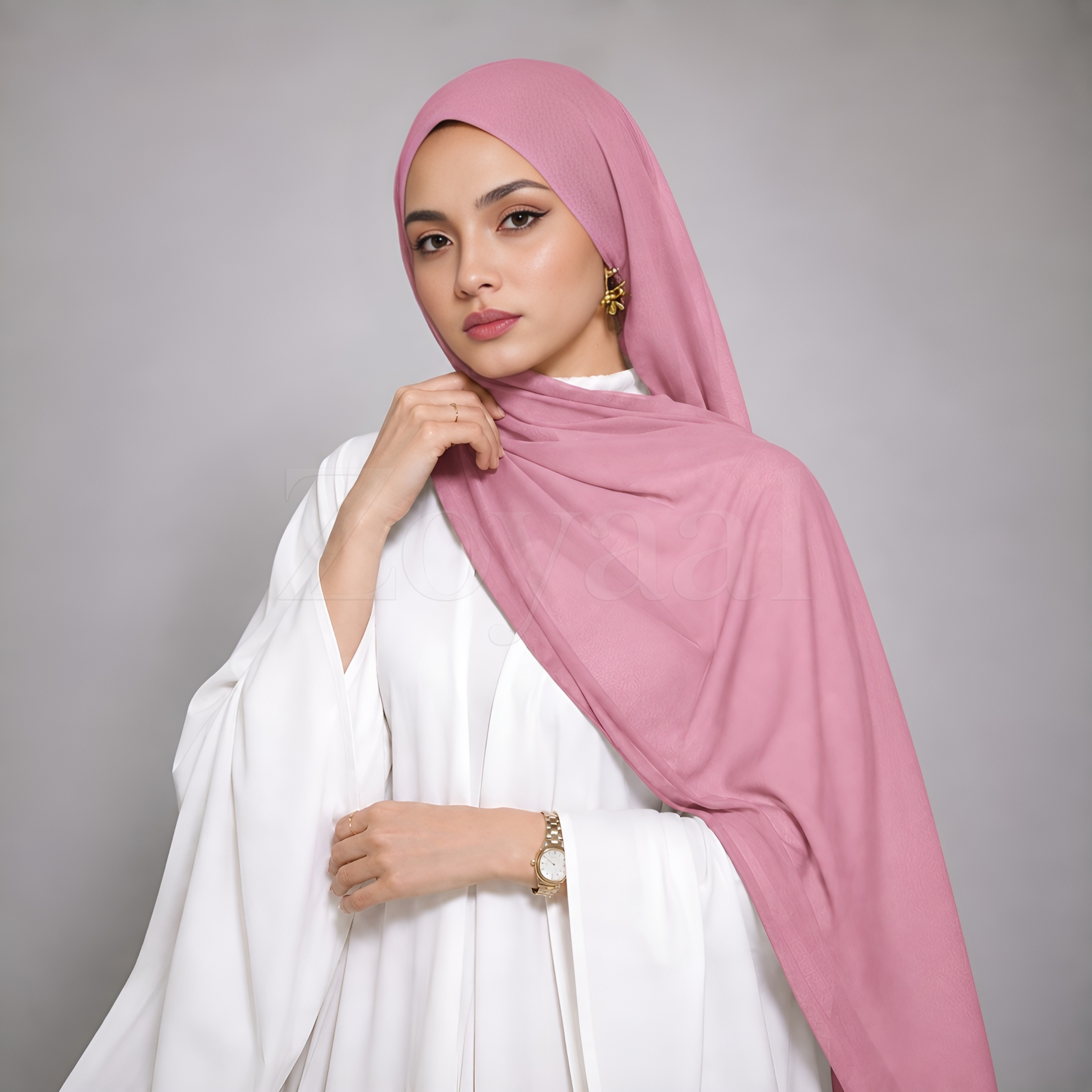 Georgette Hijab - Rose Pink
