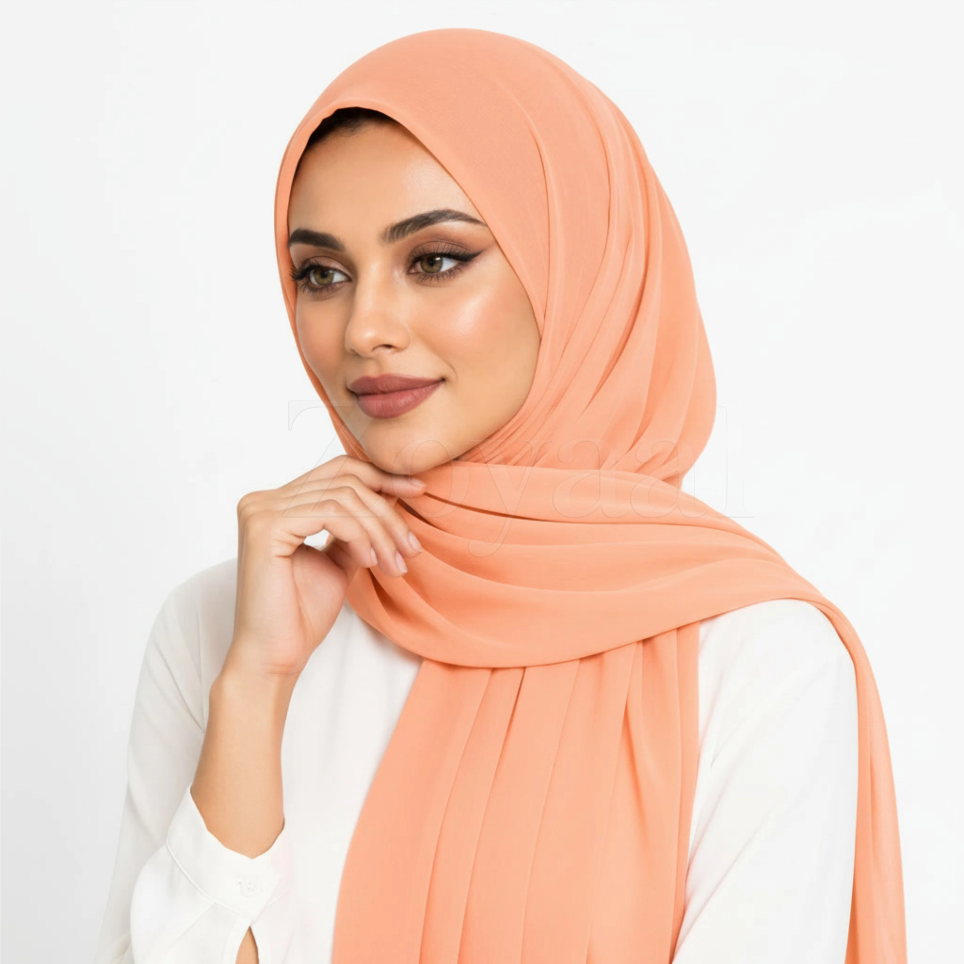 Georgette Hijab - Peach Sorbet
