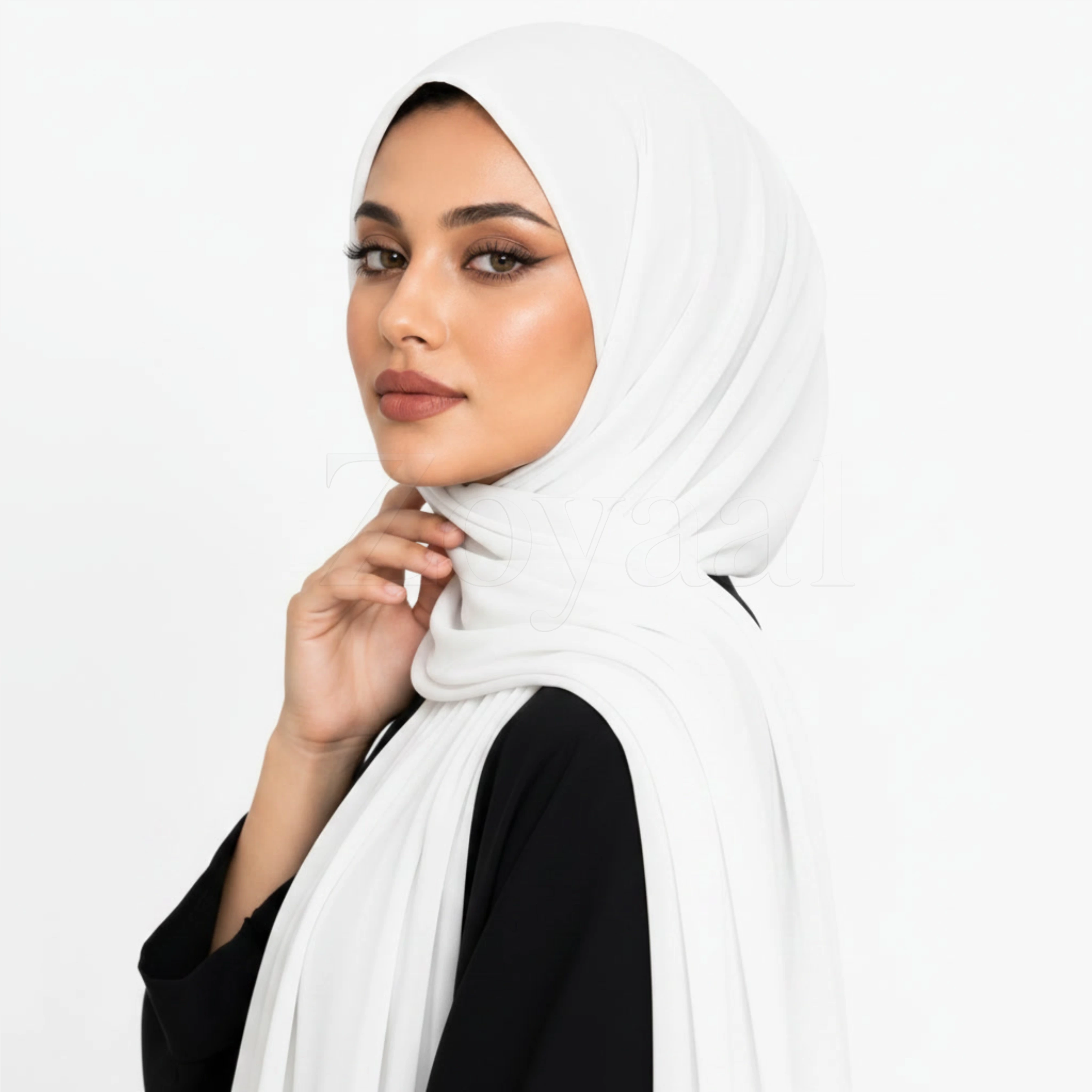 Georgette Hijab - Moonlight White