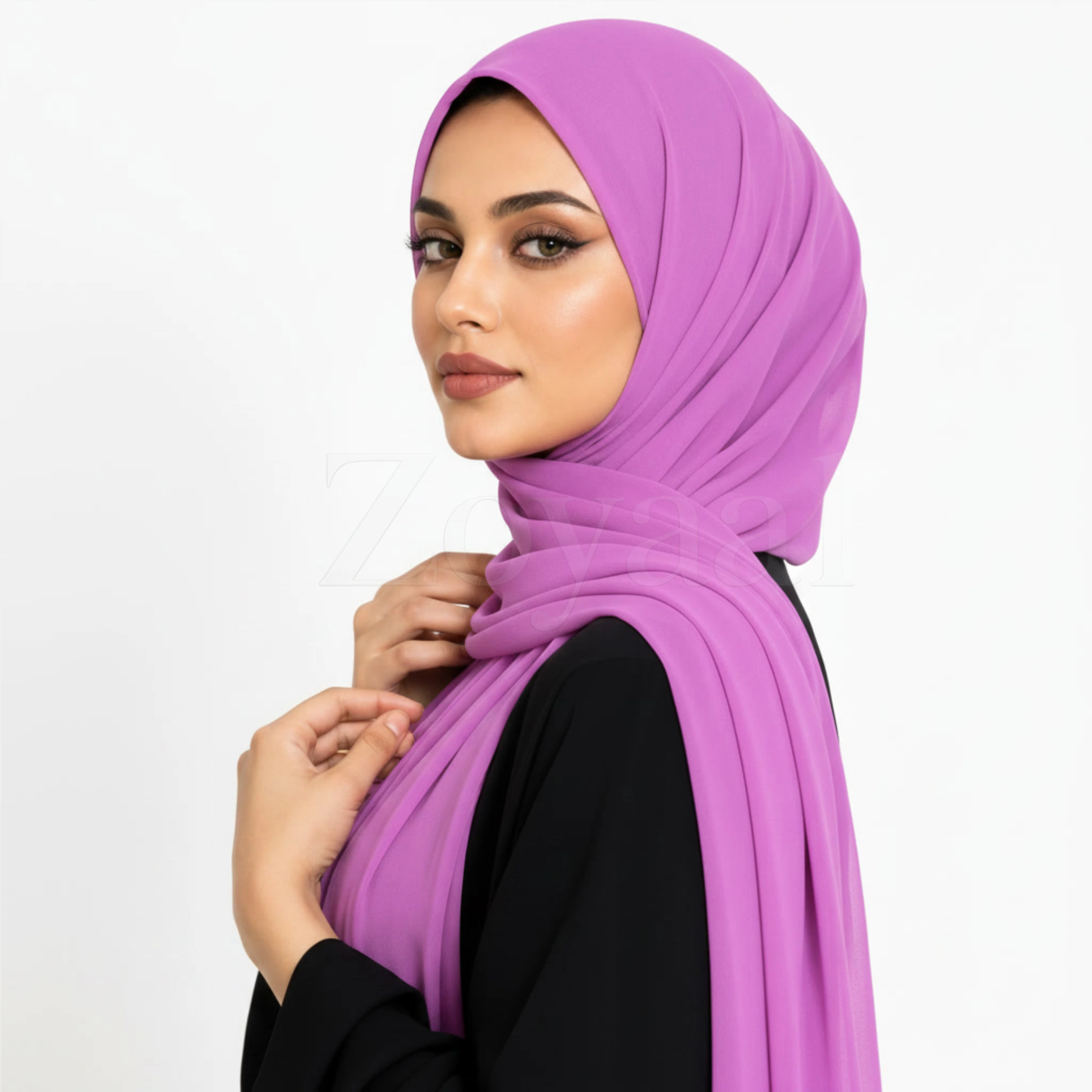 Georgette Hijab - Bright Lilac