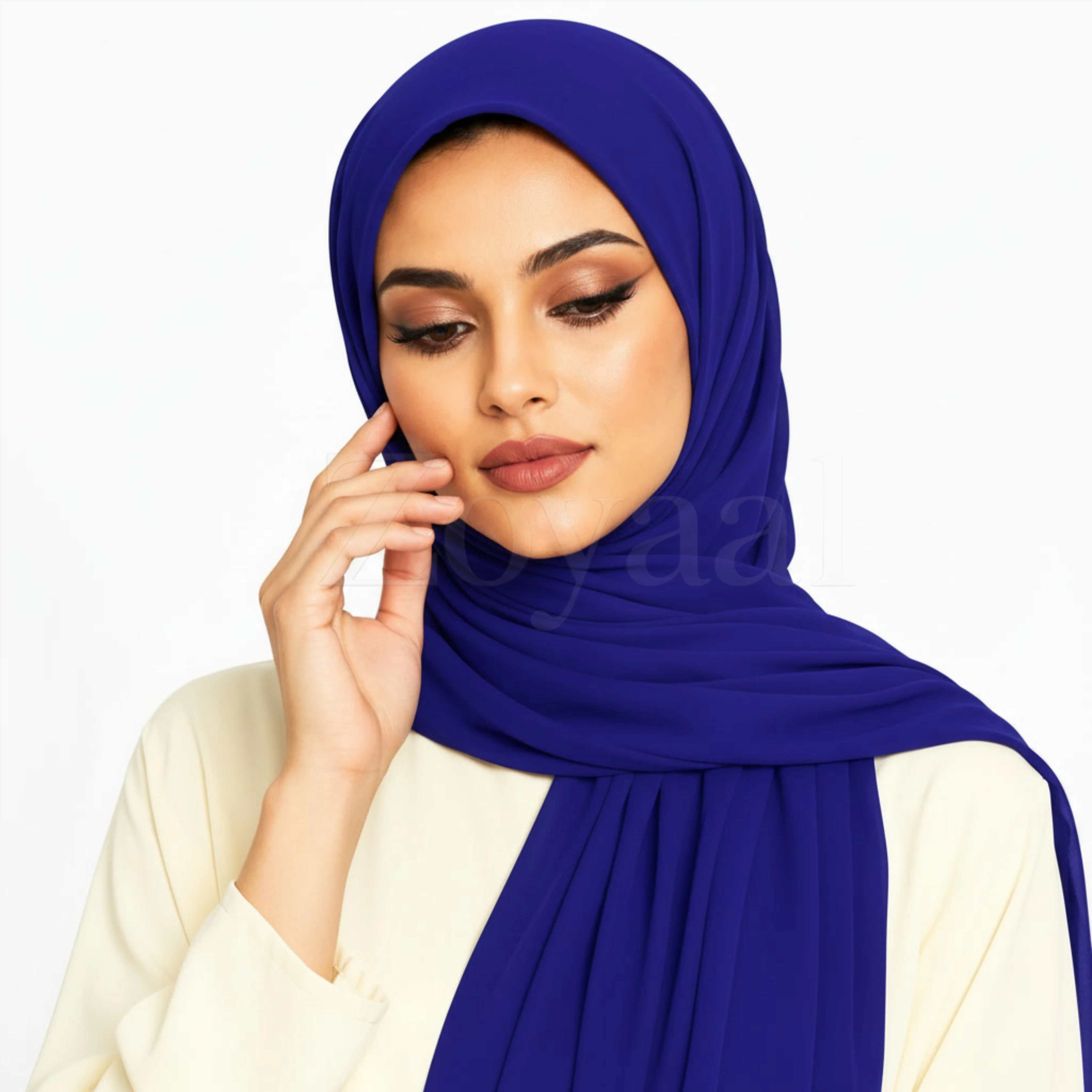 Georgette Hijab - Cobalt Blue