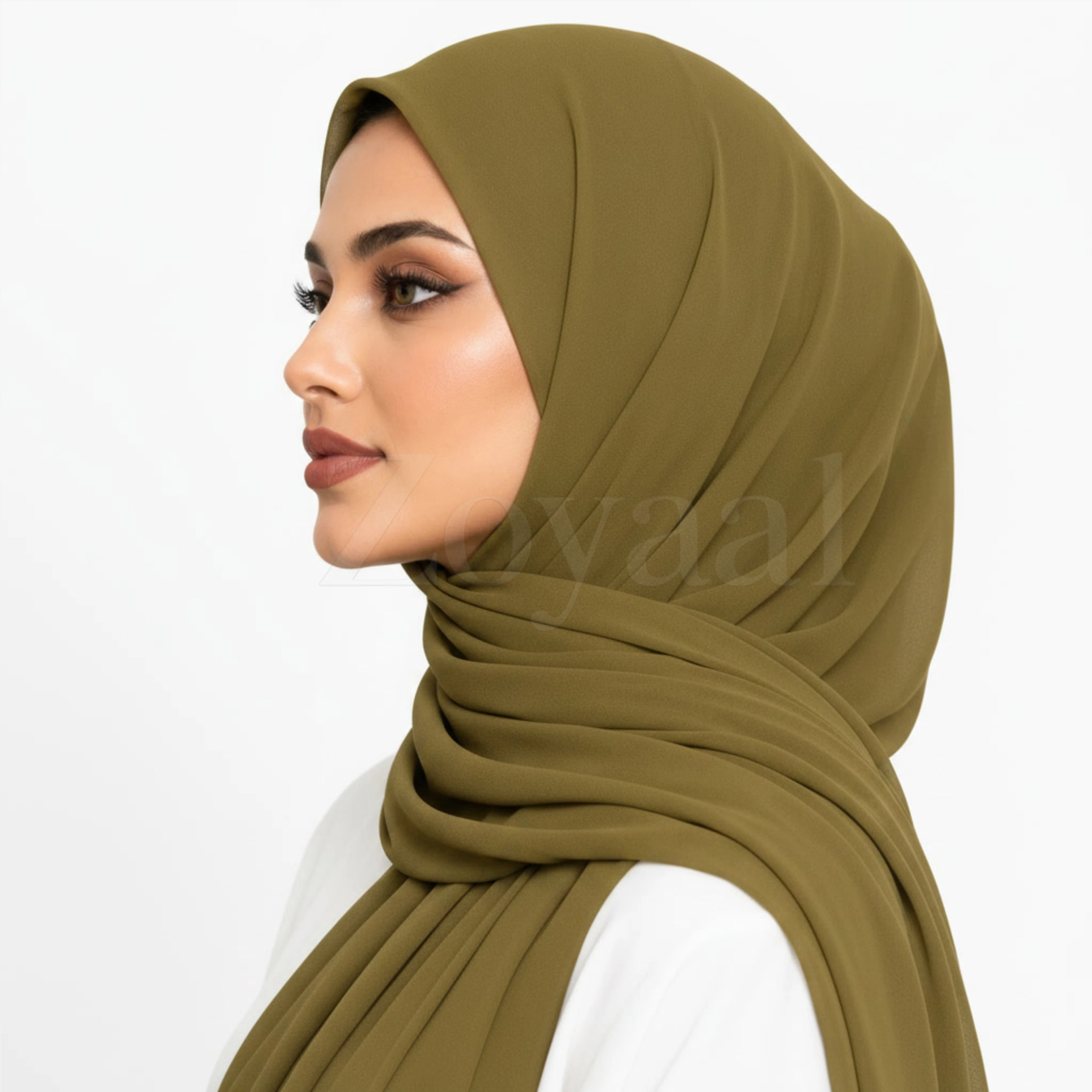 Georgette Hijab - Wild Olive
